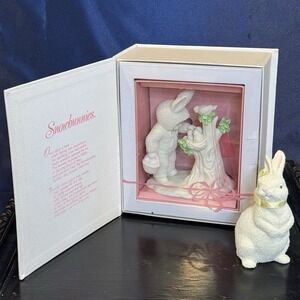 LOT 2 Dept 56 Springtime Stories Snowbunnies Welcome to the Neighborhood & Bunny
